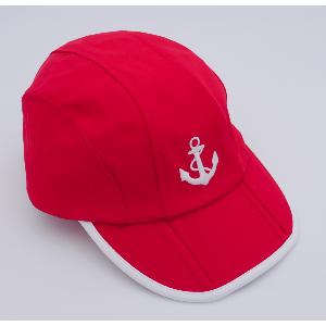 CASQUETTE adulte  rouge brodée ancre marine  blanche