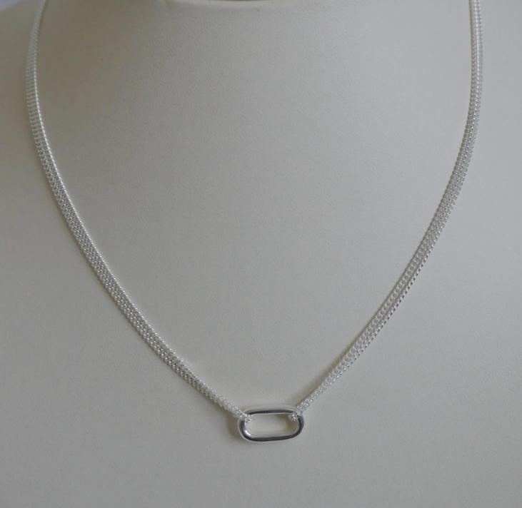 COLLIER ARGENT OTO OVAL 1 GL 45 42 cm