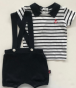 T-shirt marinière enfant & culotte courte à bretelles